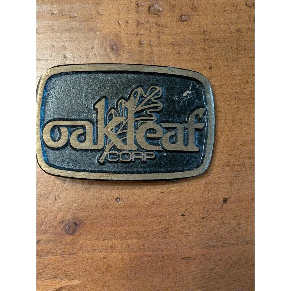 Vintage Oakleaf Corp Solid Brass DynaBuckle Belt Buckle